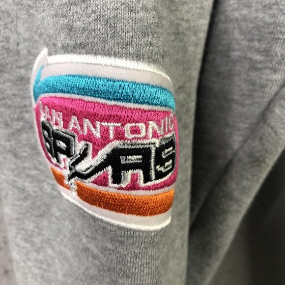 San Antonio Spurs Sweatpants Mens XL Gray NBA Basketball Mitchell & Ness 50th - Picture 11 of 16